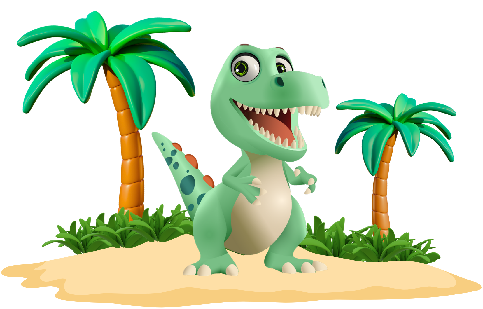 The Saurus dinosaur on an island